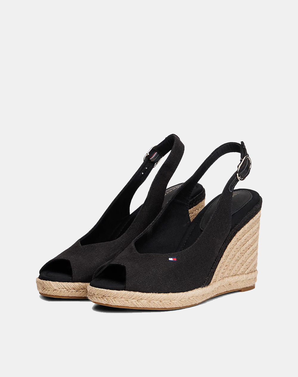 TOMMY HILFIGER FLAG HIGH WEDGE ESPAD SLINGBACK FW0FW09343-BDS Black φωτογραφία