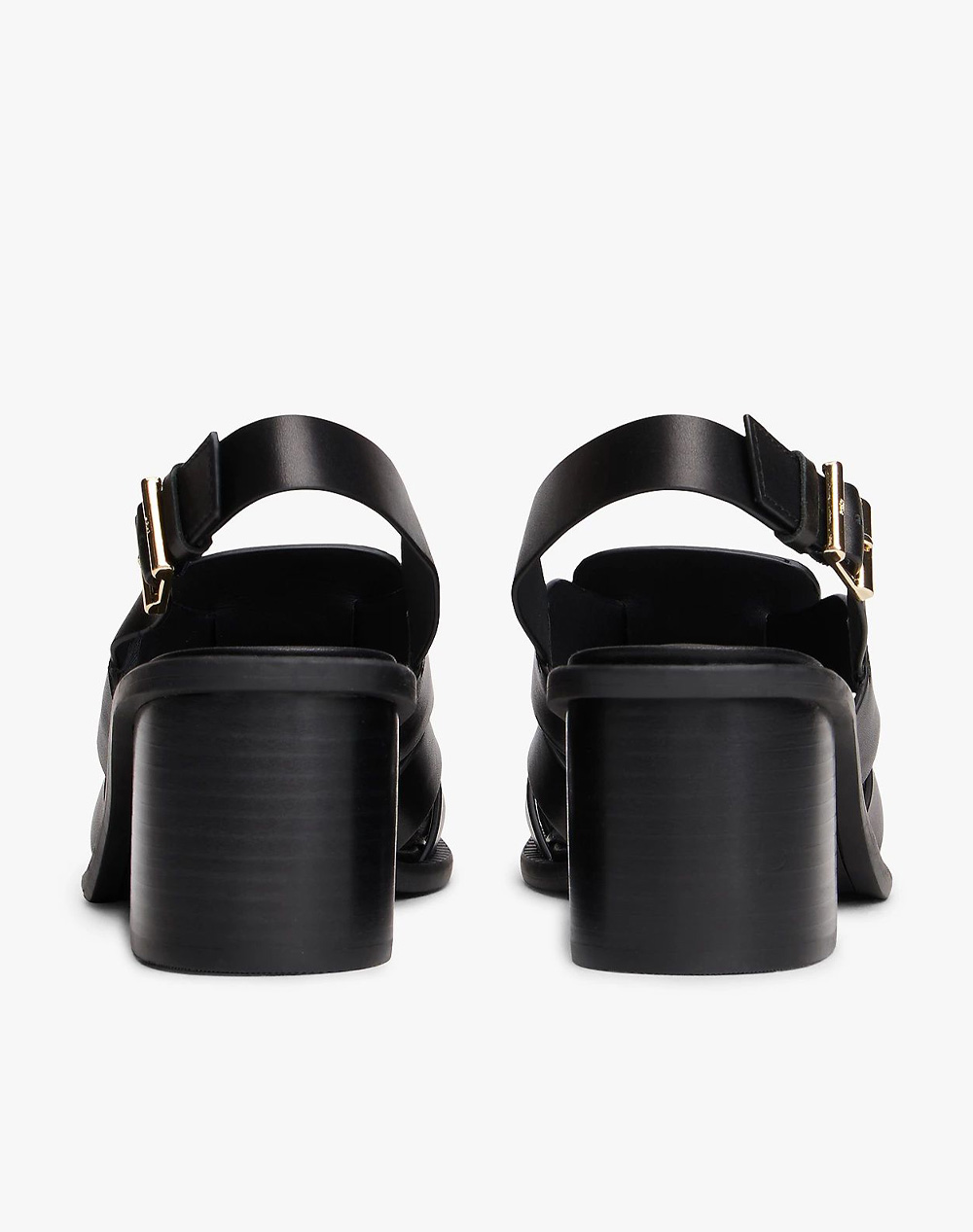 TOMMY HILFIGER CROSS BLOCKED HEEL SANDAL FW0FW09135-BDS Black φωτογραφία