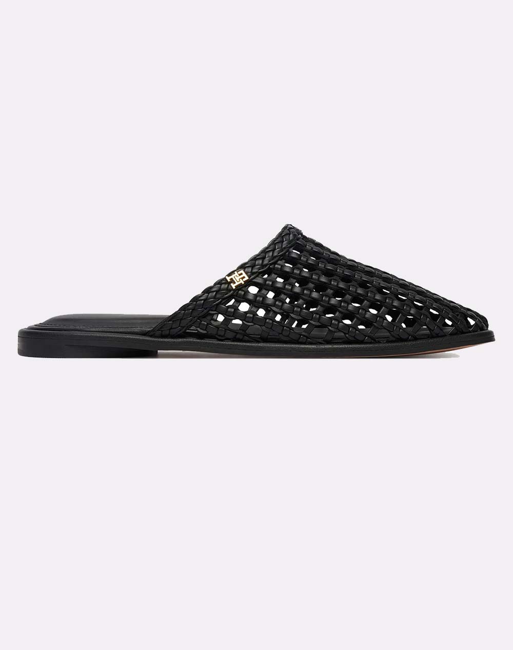 TOMMY HILFIGER HILFIGER LEATHER FLAT MULE FW0FW09280-BDS Black