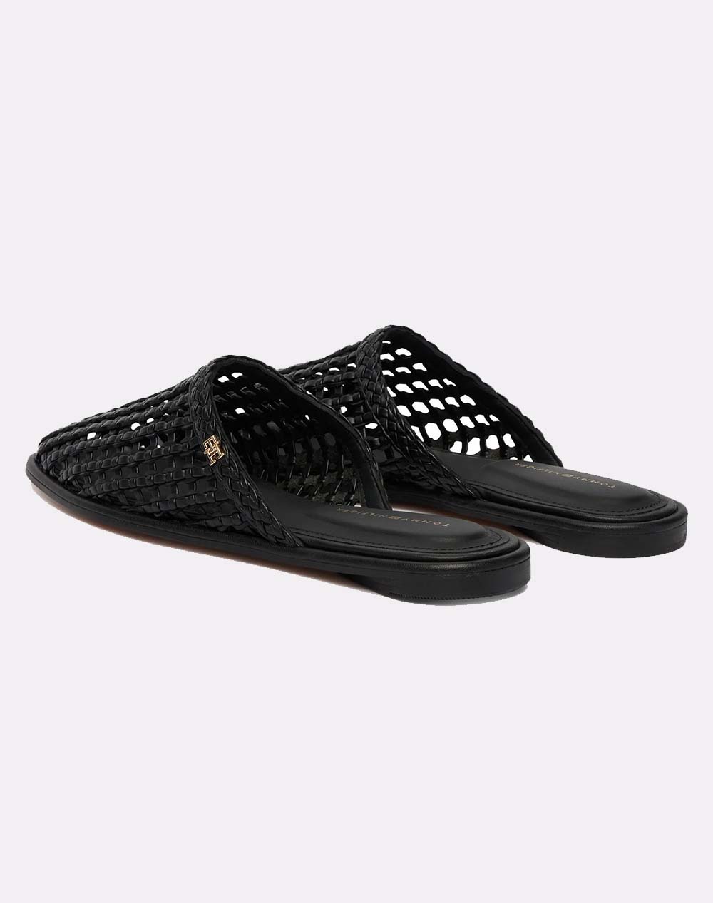 Tommy Hilfiger Leather Flat Mule Fw0Fw09280-Bds Black Γυναικεία παπούτσια Εσπαντριγιες Σανδαλια Politikos Shop Πολιτικός