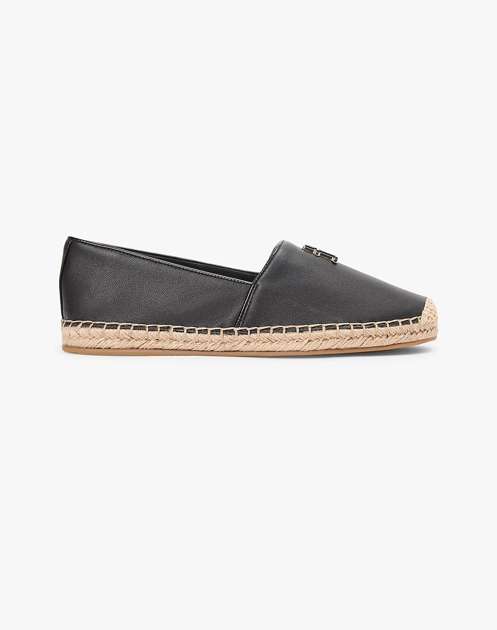 TOMMY HILFIGER TH LOGO LEATHER ESPADRILLE FW0FW09246-BDS Black