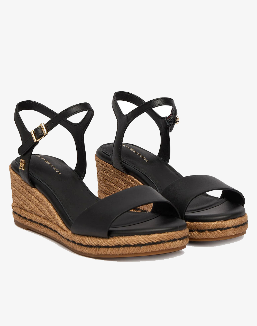 TOMMY HILFIGER MID WEDGE ESPAD LEATHER FW0FW09340-BDS Black