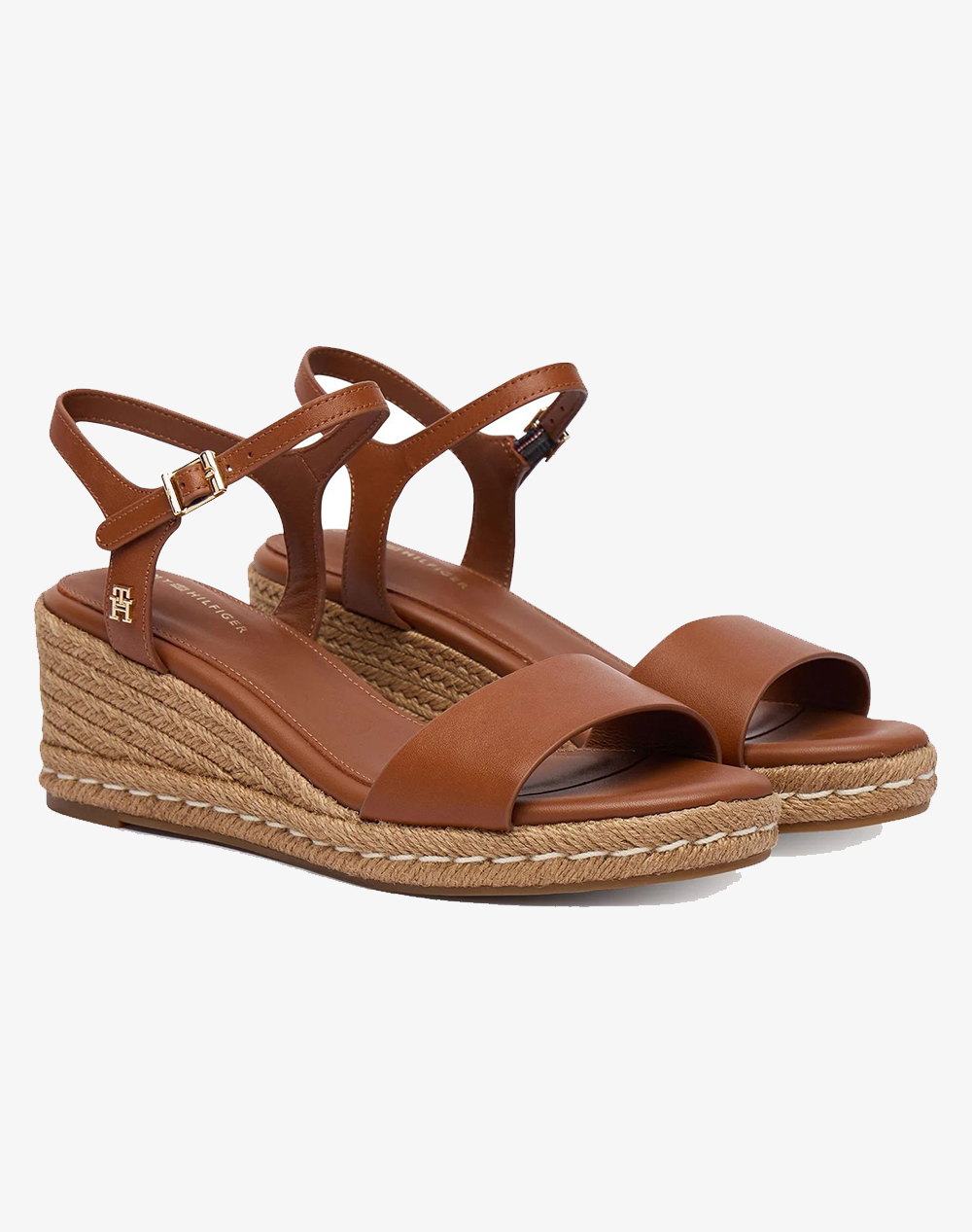 TOMMY HILFIGER MID WEDGE ESPAD LEATHER FW0FW09340-GP4 Cappuccino