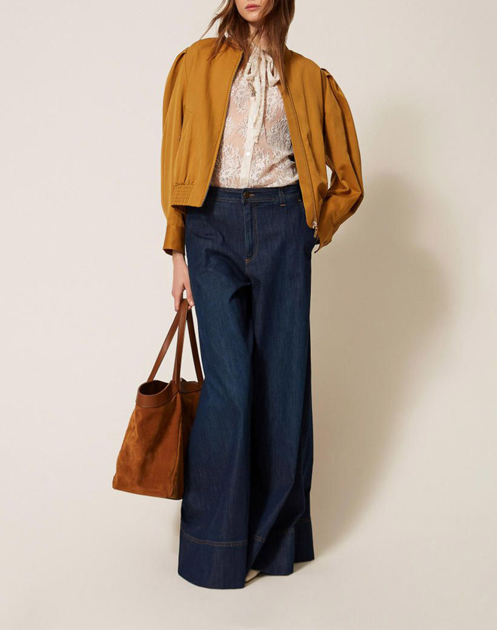 Twinset Παντελόνι 261Tp2671-01313 Denimdarkblue Γυναικεία ρούχα παντελόνια Jean 5P Cargo Politikos Shop Πολιτικός