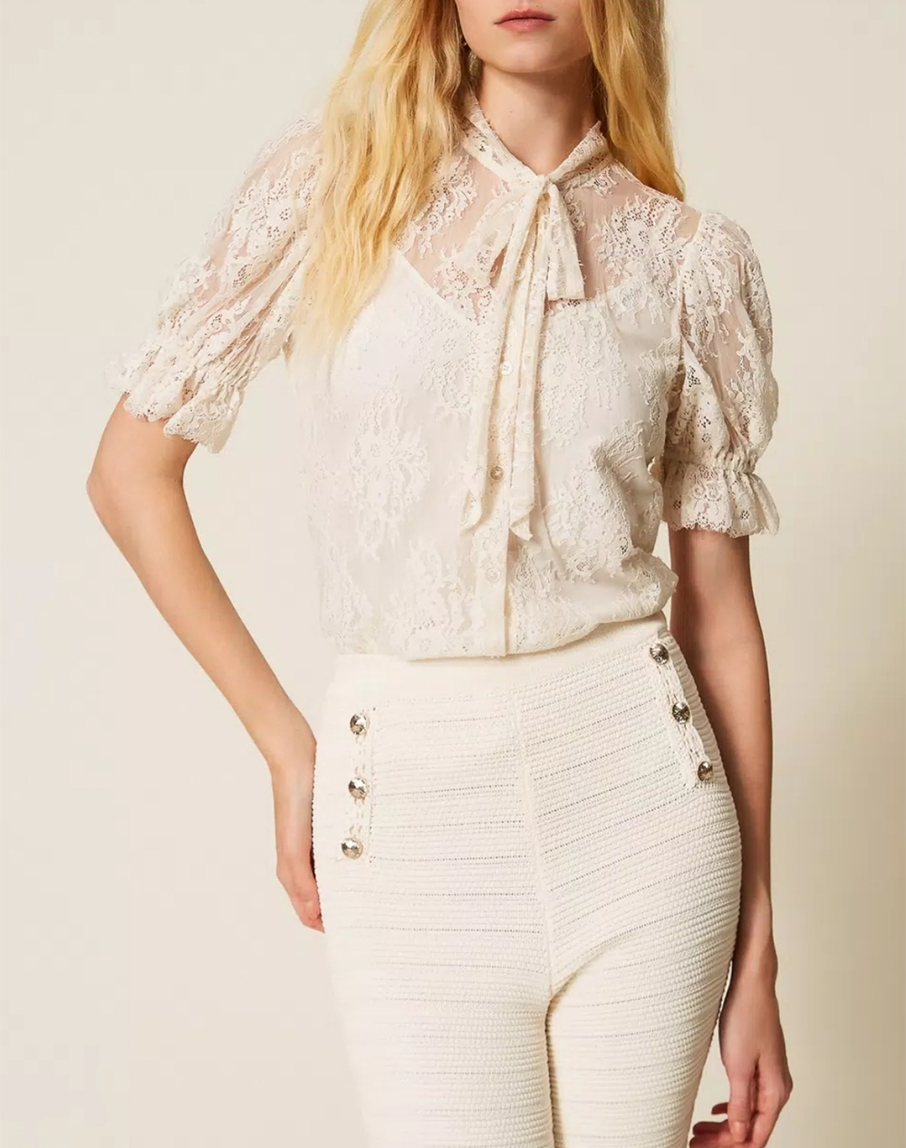 TWINSET ΠΟΥΚΑΜΙΣΟ 261TP2625-00059 Cream