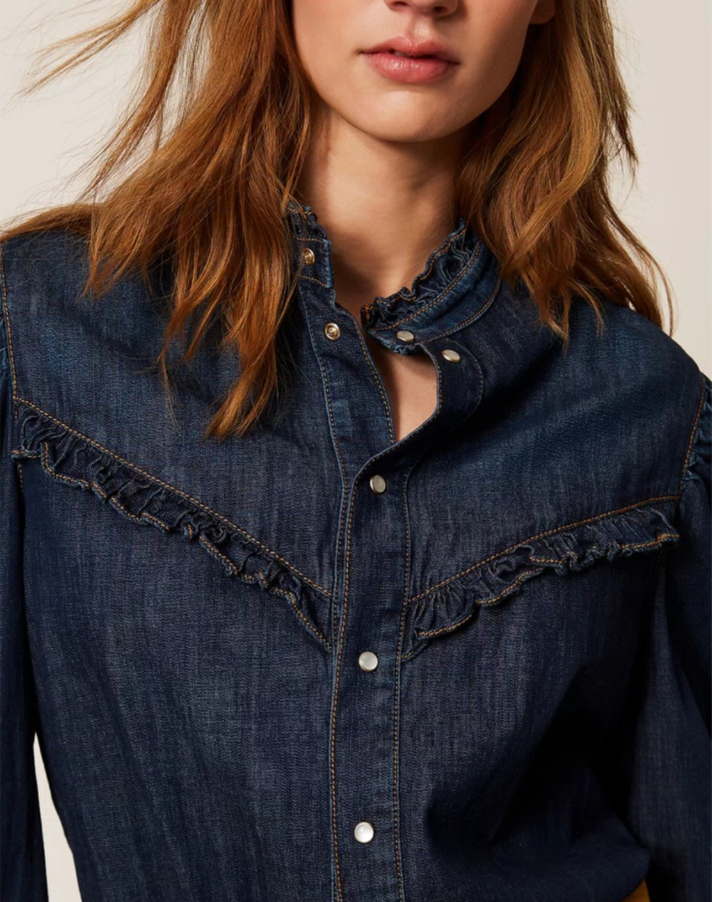 Twinset Πουκαμισο 261Tp2672-01313 Denimblue Γυναικεία ρούχα πουκάμισα Politikos Shop Πολιτικός