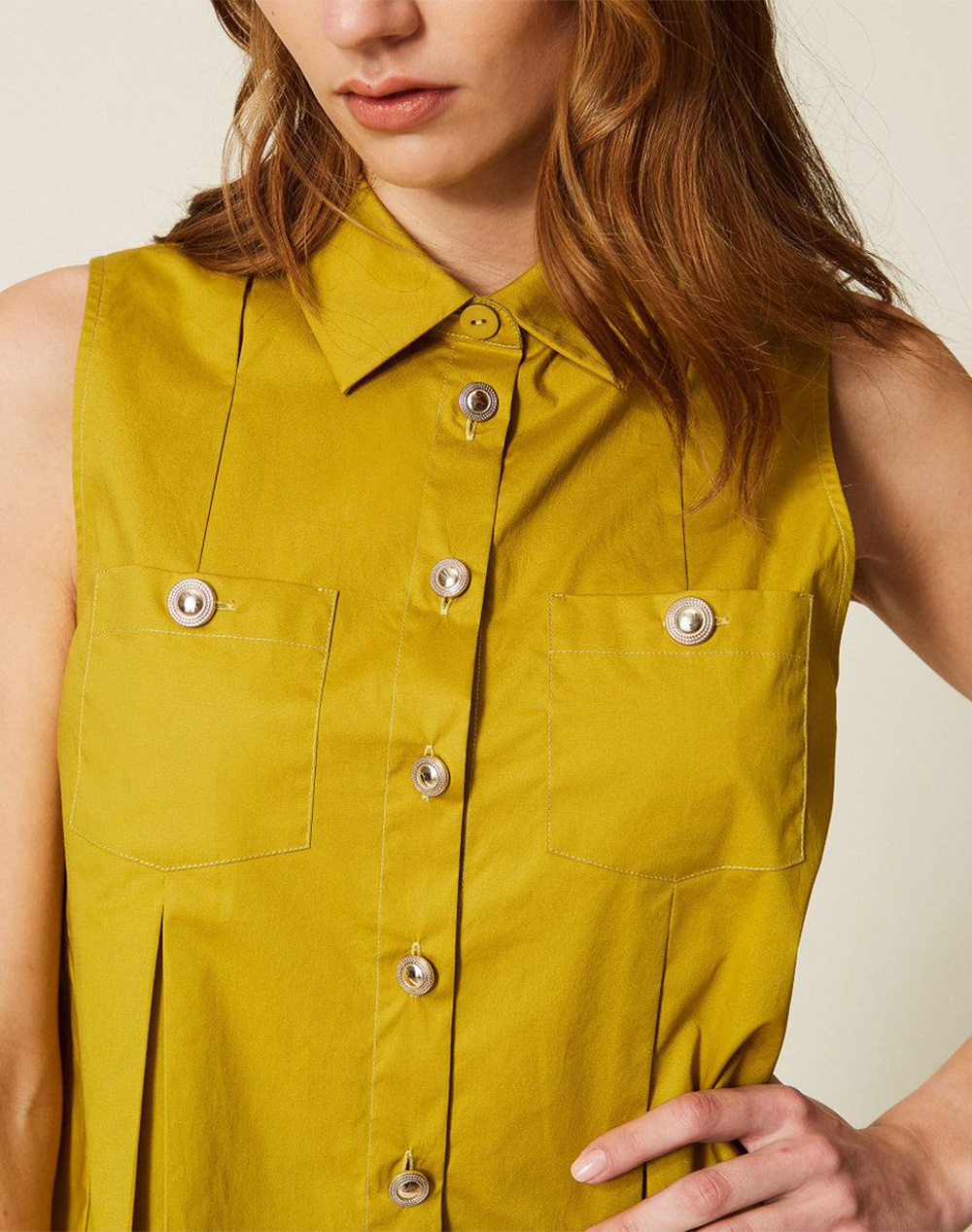Twinset Πουκαμισο 261Tt2234-12117 Olive Γυναικεία ρούχα πουκάμισα Politikos Shop Πολιτικός