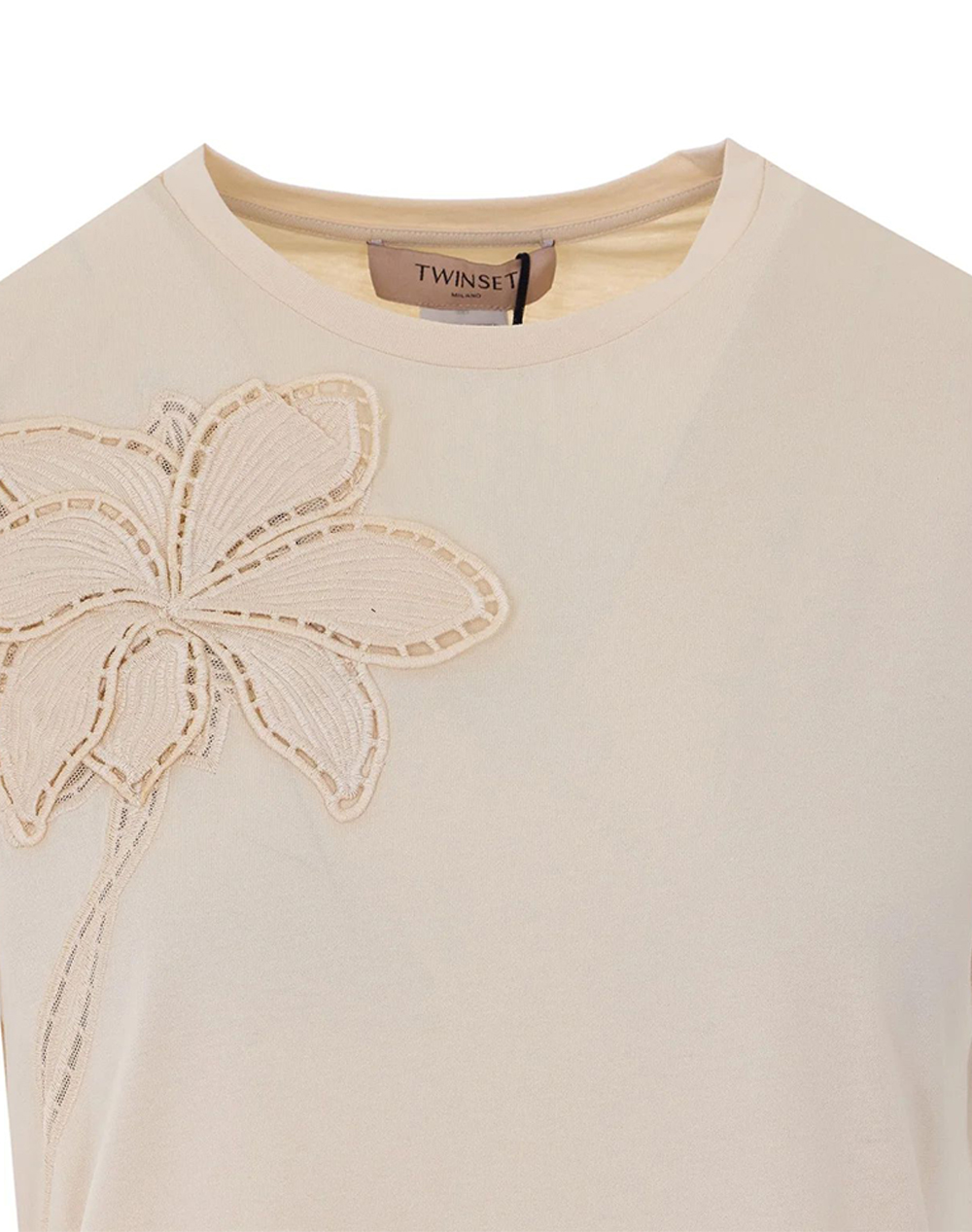 Twinset Μπλούζα 261Tp2080-07222 Biege Γυναικεία ρούχα μπλούζες Τ-Shirt Politikos Shop Πολιτικός