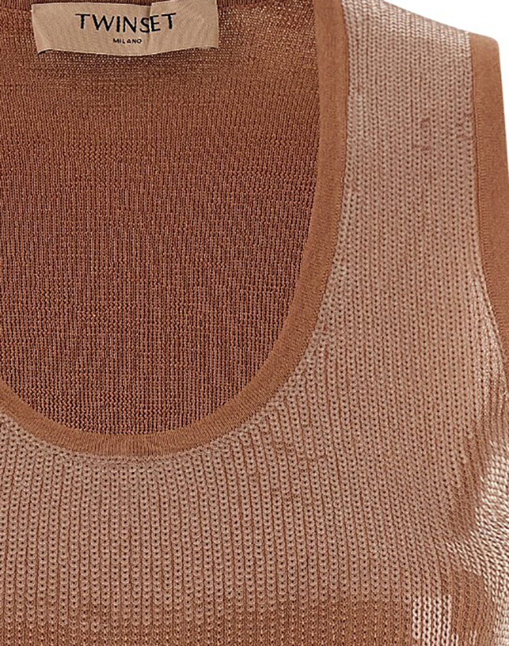 Twinset Τοπ 261Tp3301-13168 Brown Γυναικεία ρούχα μπλούζες Κορμακια Politikos Shop Πολιτικός
