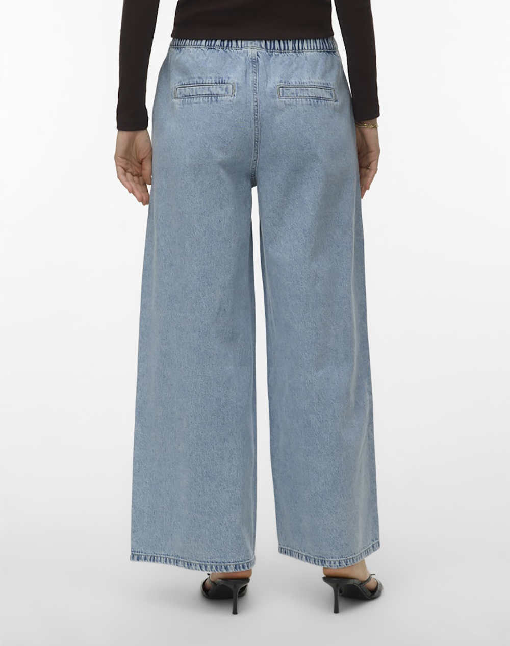 VERO MODA VERO MODA VMVALERIA MR WIDE PULL UP JEANS 10340282-Light Blue Denim DenimLightBlue - 2