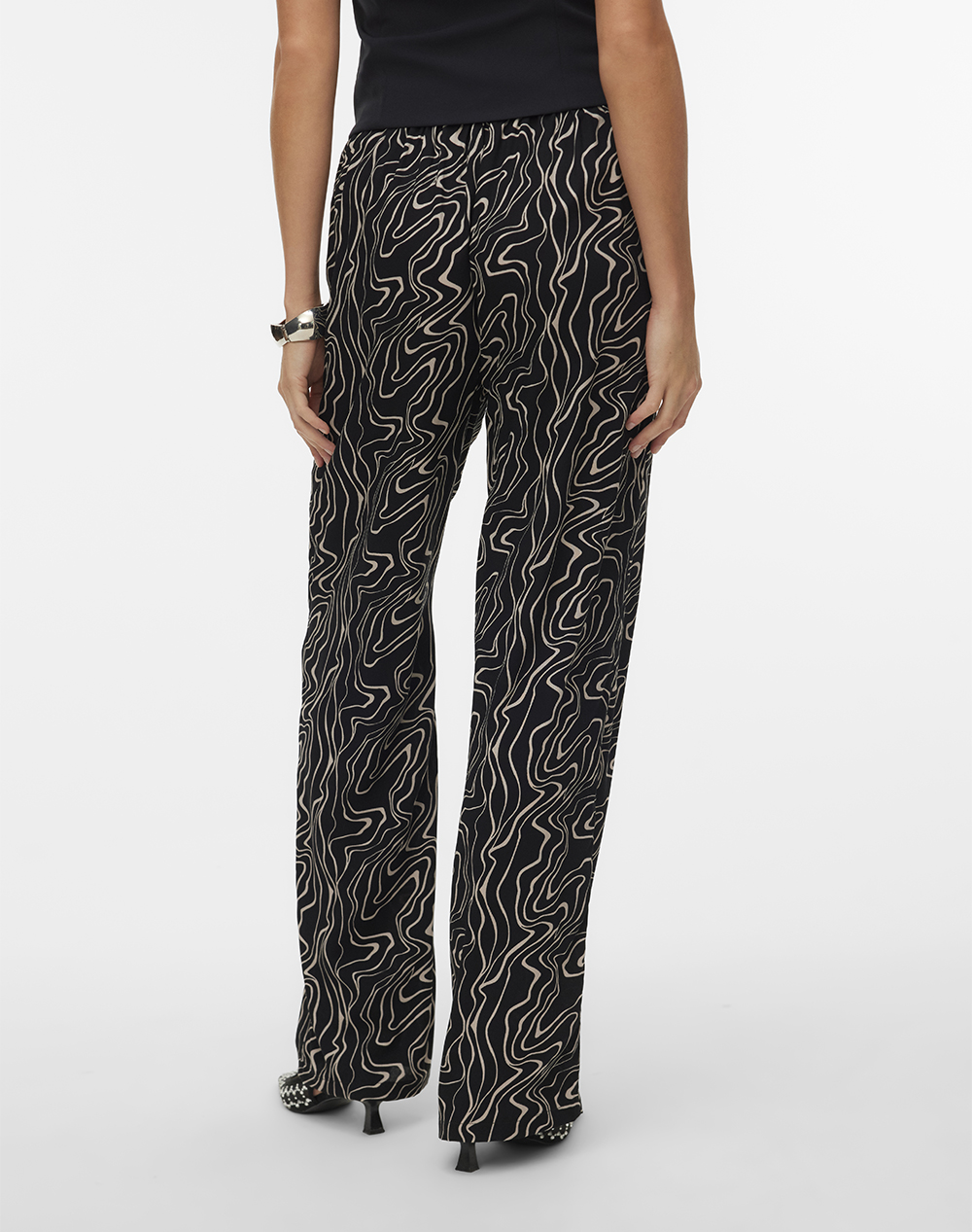 VERO MODA VERO MODA VMEASY JOY HW WIDE PANTS WVN GA 10297357-BlackDana Black - 2