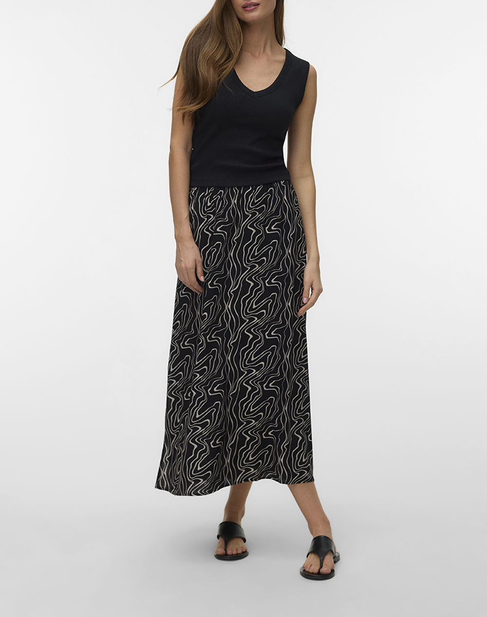 Vero Moda Vmeasy Joy Maxi Slit Skirt Wvn Ga 10302047-Blackdana Black Γυναικεία ρούχα φούστες Politikos Shop Πολιτικός