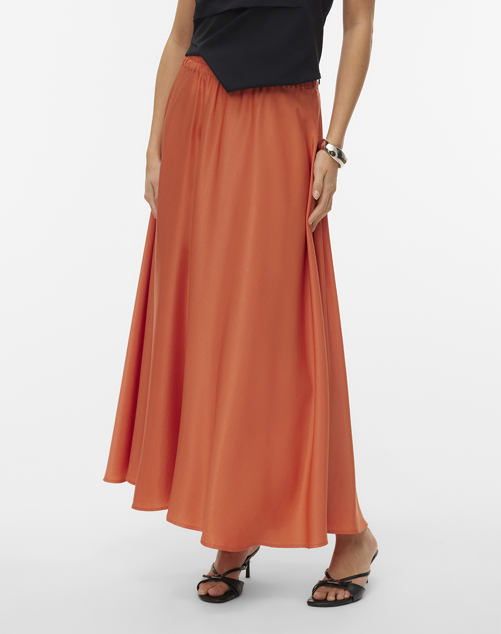 VERO MODA VMMIRA ANKLE SKIRT WVN 10345221-Langoustino DarkOrange