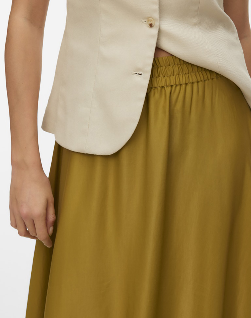 Vero Moda Vmmira Ankle Skirt Wvn 10345221-Willow Khaki Γυναικεία ρούχα φούστες Politikos Shop Πολιτικός