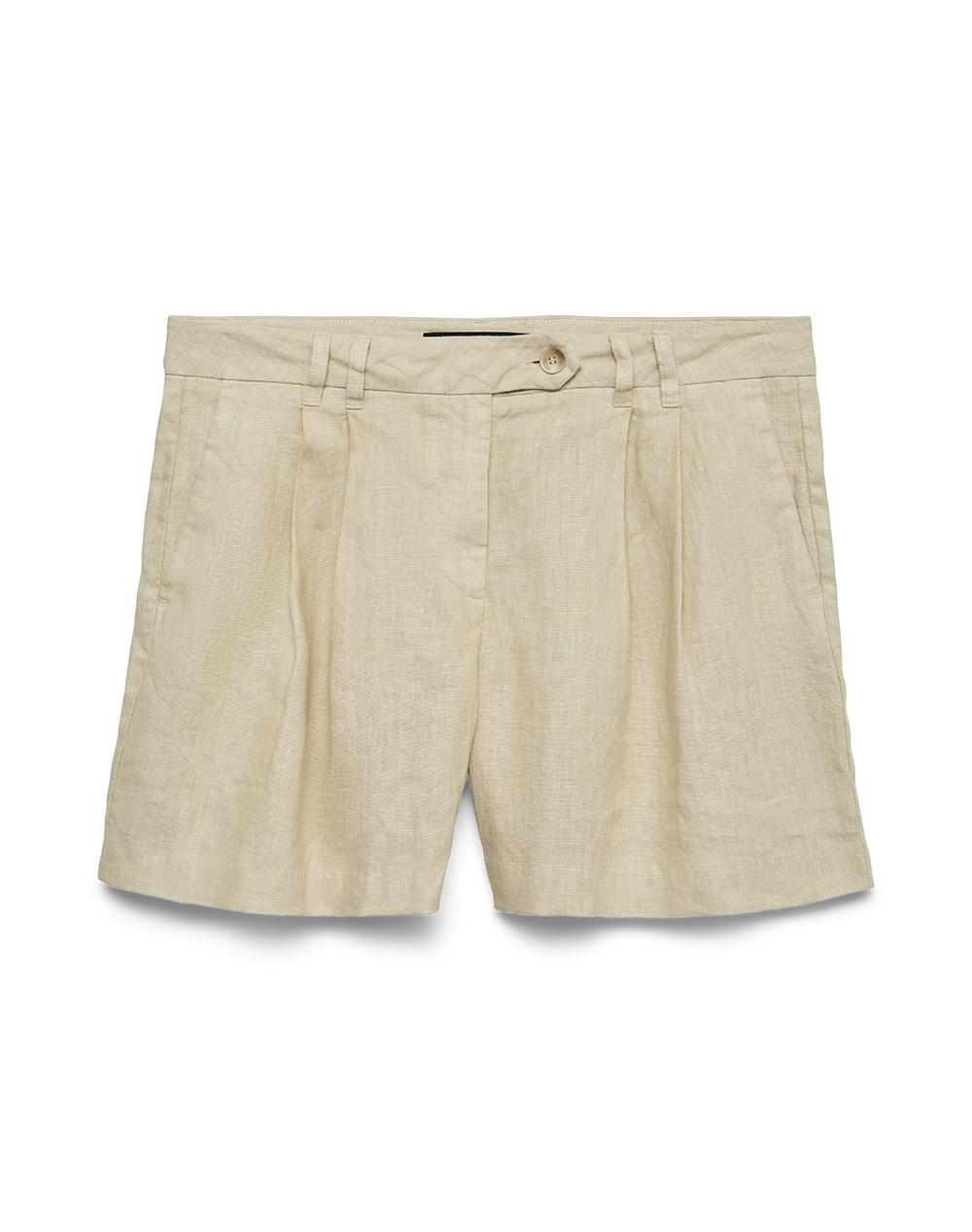 VERO MODA VMLAICA MW FLOWY LINEN SHORTS 10346659-CEMENT Biege
