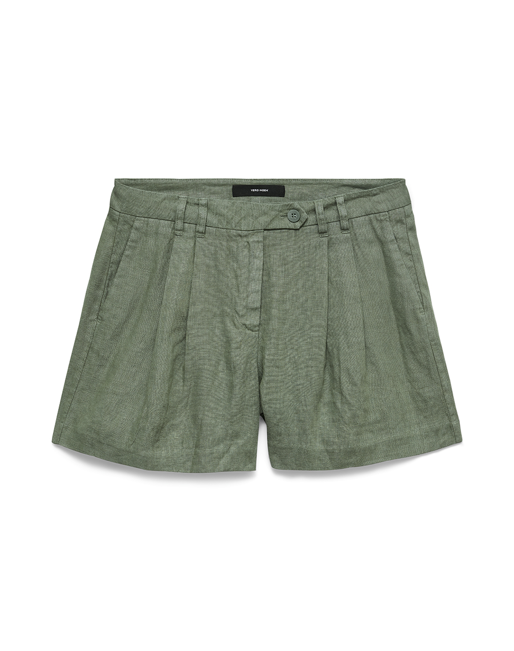 VERO MODA VMLAICA MW FLOWY LINEN SHORTS 10346659-Laurel Wreath DarkGreen