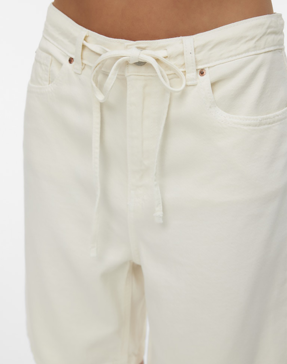 Vero Moda Vmvilla Mr Bermuda Dnm Shorts Mix 10326196-Ecru Ecru Γυναικεία ρούχα Σορτς Βερμουδες Politikos Shop Πολιτικός