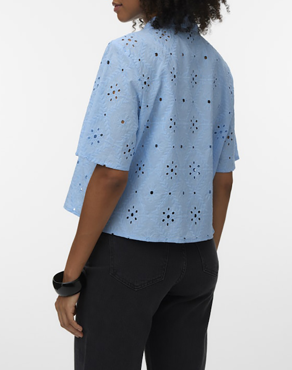 VERO MODA VERO MODA VMELIZA SHORT 2/4 SLEEVE SHIRT WVN NOOS 10342754-Cashmere Blue LightBlue - 2