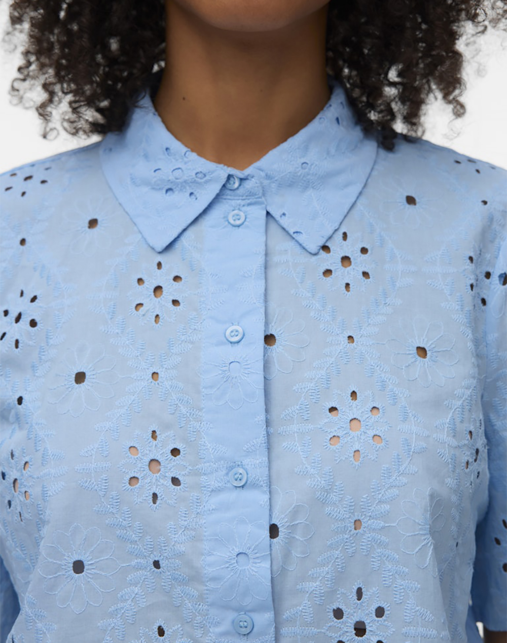 Vero Moda Vmeliza Short 2 4 Sleeve Shirt Wvn Noos 10342754-Cashmere Blue Lightblue Γυναικεία ρούχα πουκάμισα Politikos Shop Πολιτικός