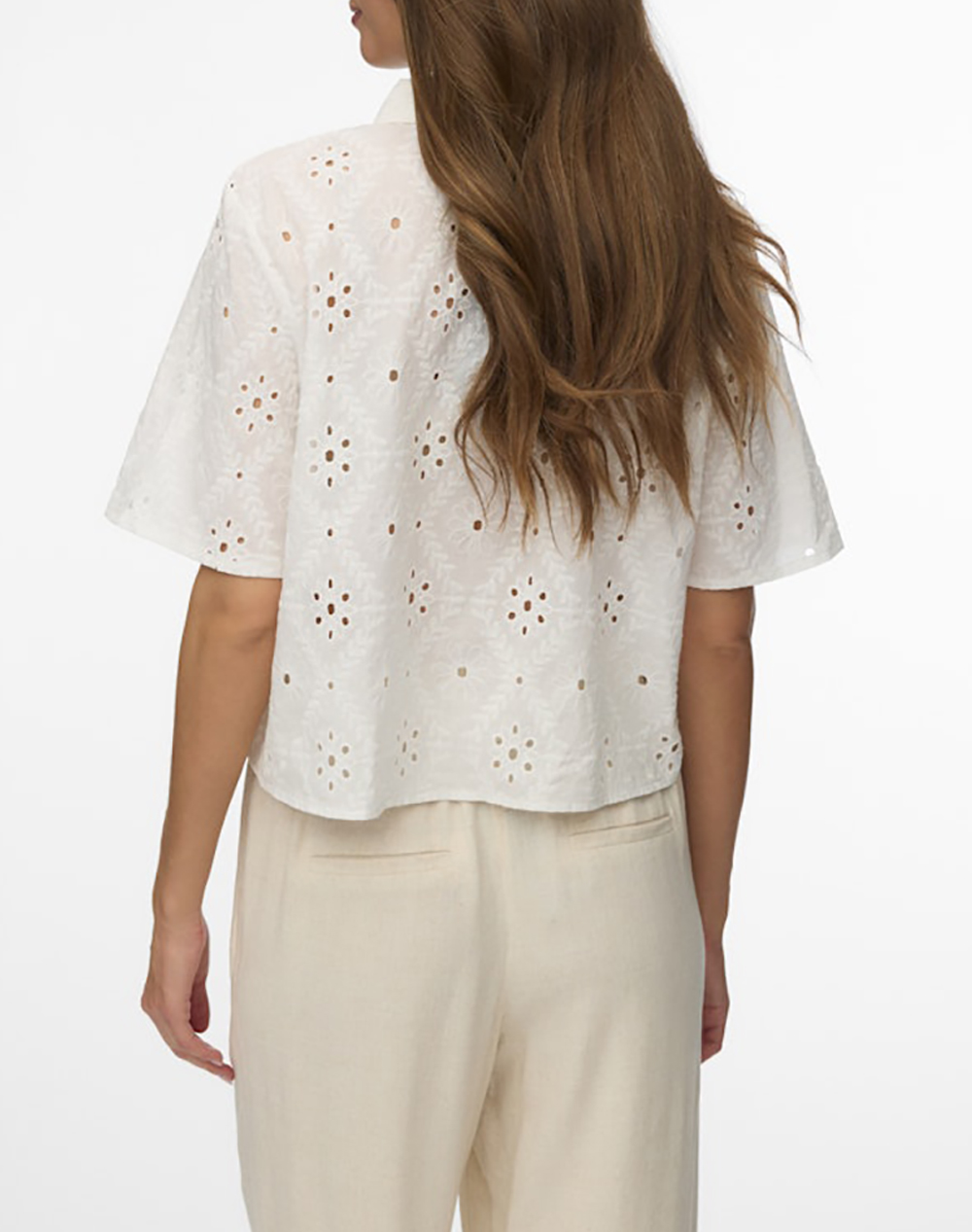 VERO MODA VERO MODA VMELIZA SHORT 2/4 SLEEVE SHIRT WVN NOOS 10342754-Snow White OffWhite - 2