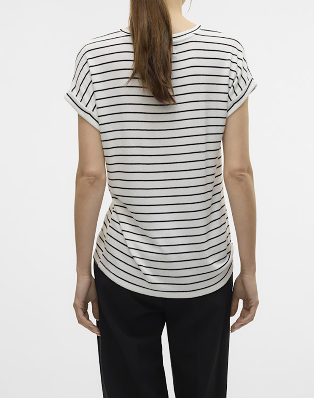 VERO MODA VERO MODA VMBRIANNA SS O-NECK PULLOVER BOO REP 10291353-Snow WhiteWBLACK Mixed - 2