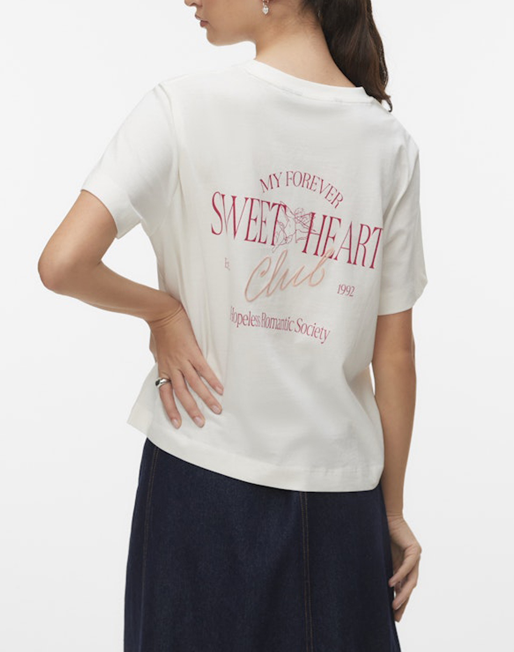 VERO MODA VERO MODA VMSOPHIE METTE SS TOP BOX JRS GA 10341351-Snow WhiteSWEETHEART OffWhite - 2