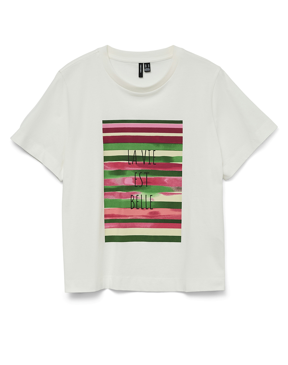 VERO MODA VMVIVIAN METTE SS TOP BOX JRS 10338449-Snow WhiteLAVIEESTBELLE White