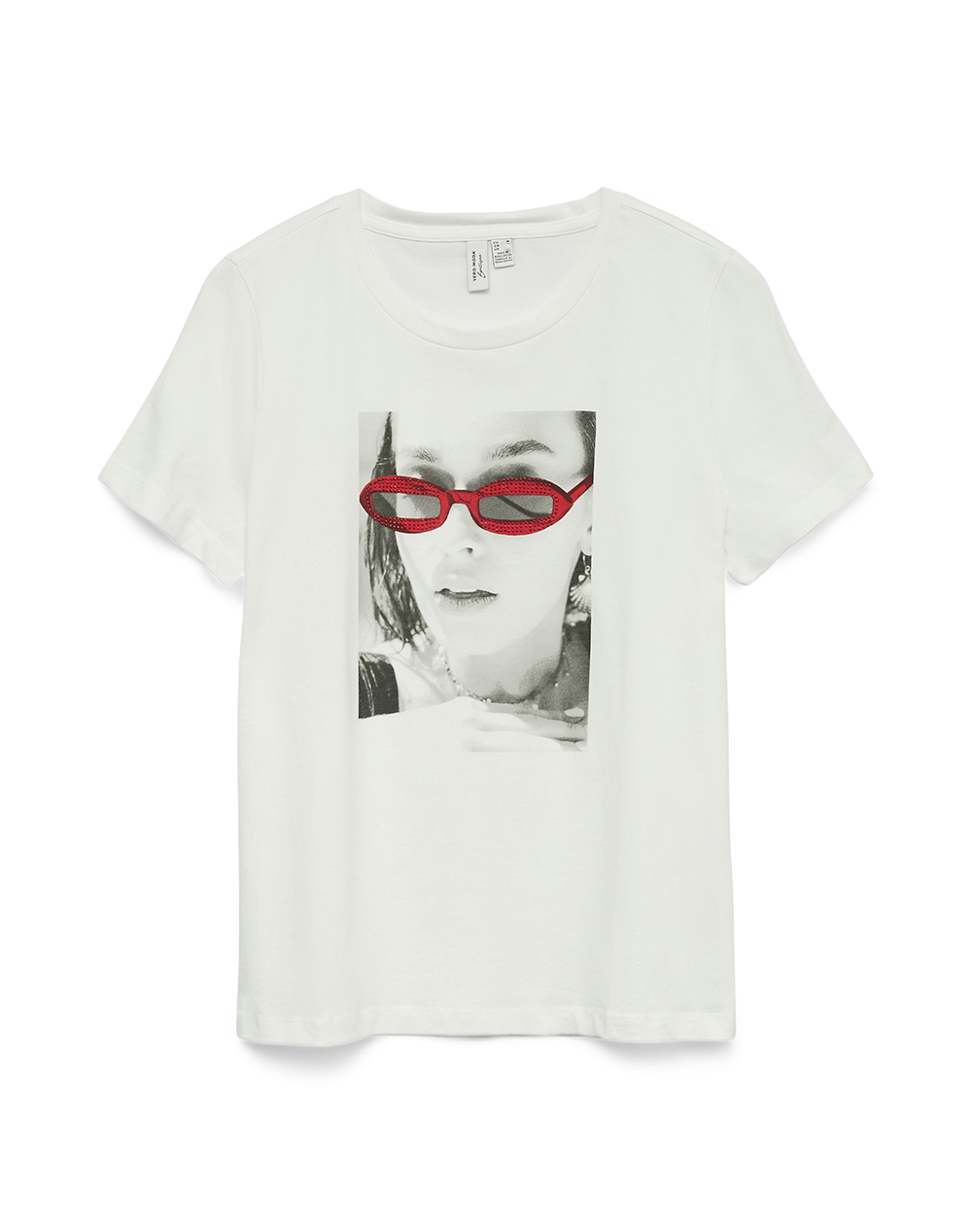 VERO MODA VMJAMAICA S/S T-SHIRT JRS BTQ 10341639-Snow WhiteSUNGLASSESRHINESTONES OffWhite