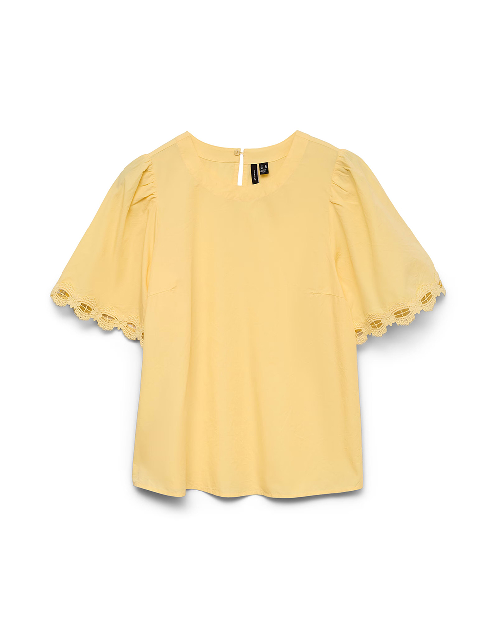 Vero Moda Γυναικεία Μπλούζα Κοντομάνικη Κίτρινο Βαμβάκι