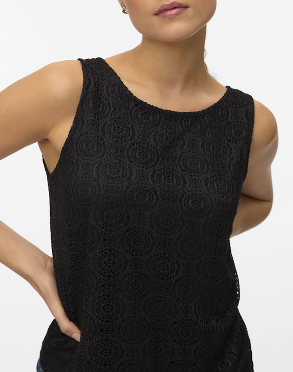 Vero Moda Vmmaya Tank Top Jrs 10325032-Black Black Γυναικεία ρούχα μπλούζες Τοπ Κορμακια Politikos Shop Πολιτικός