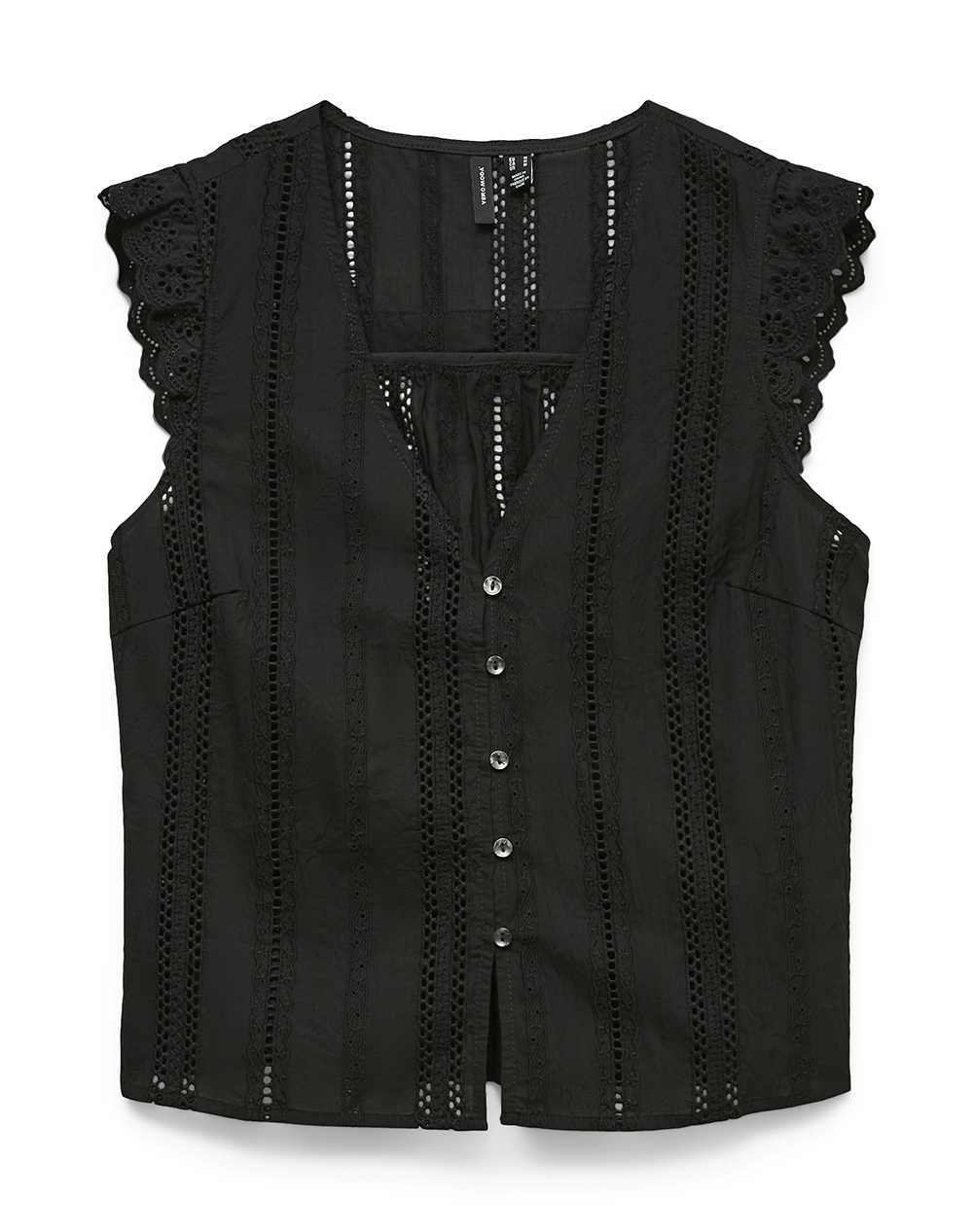 VERO MODA VMBELL EMB SL TOP WVN 10348259-BLACK Black