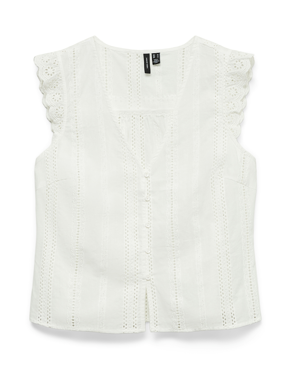VERO MODA VMBELL EMB SL TOP WVN 10348259-Snow White White