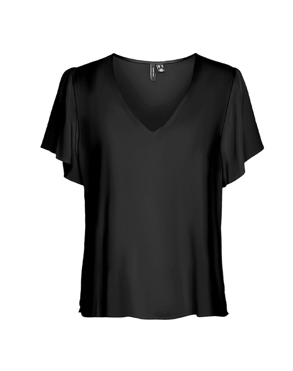 VERO MODA VMEASY JOY V-NECK SS BLOUSE WVN GA 10307987-BLACK Black