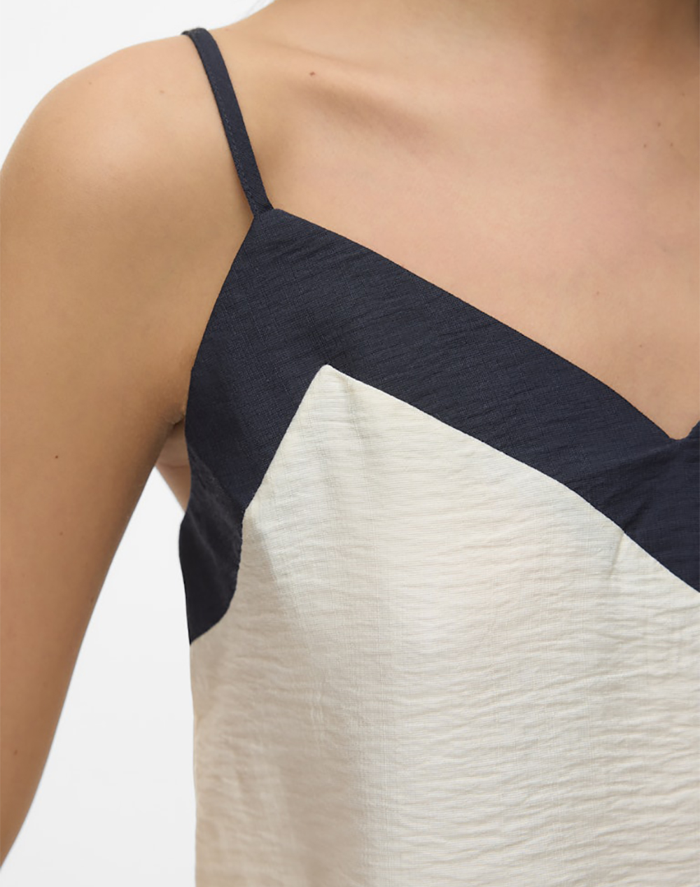 Vero Moda Vmdenise Singlet Top Wvn Btq Ga 10329790-Birchblack Biege Γυναικεία ρούχα μπλούζες Τοπ Κορμακια Politikos Shop Πολιτικός