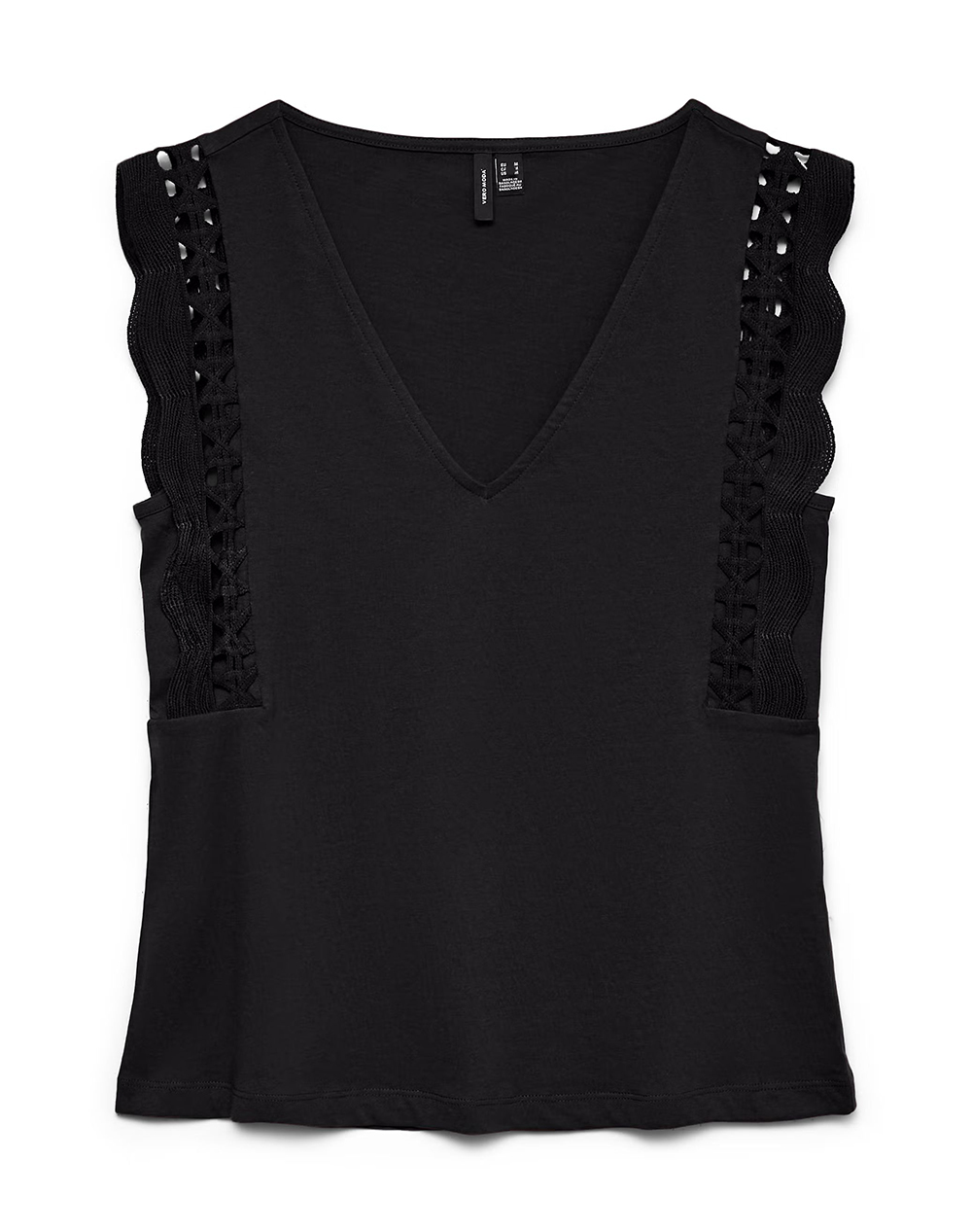 VERO MODA VMGABBY SL V-NECK TOP JRS GA 10339862-BLACK Black