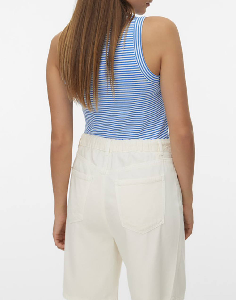 VERO MODA VMNIRA CAISA SL TANK TOP BOX JRS 10341982-Snow WhiteNEBULASBLUE LightBlue
