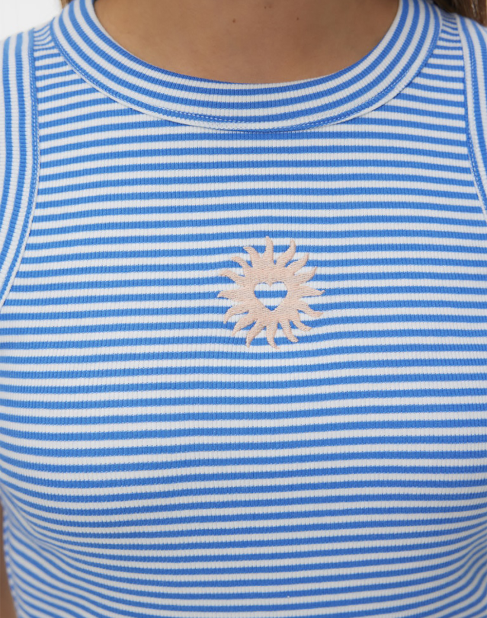 Vero Moda Vmnira Caisa Sl Tank Top Box Jrs 10341982-Snow Whitenebulasblue Lightblue Γυναικεία ρούχα μπλούζες Τοπ Κορμακια Politikos Shop Πολιτικός