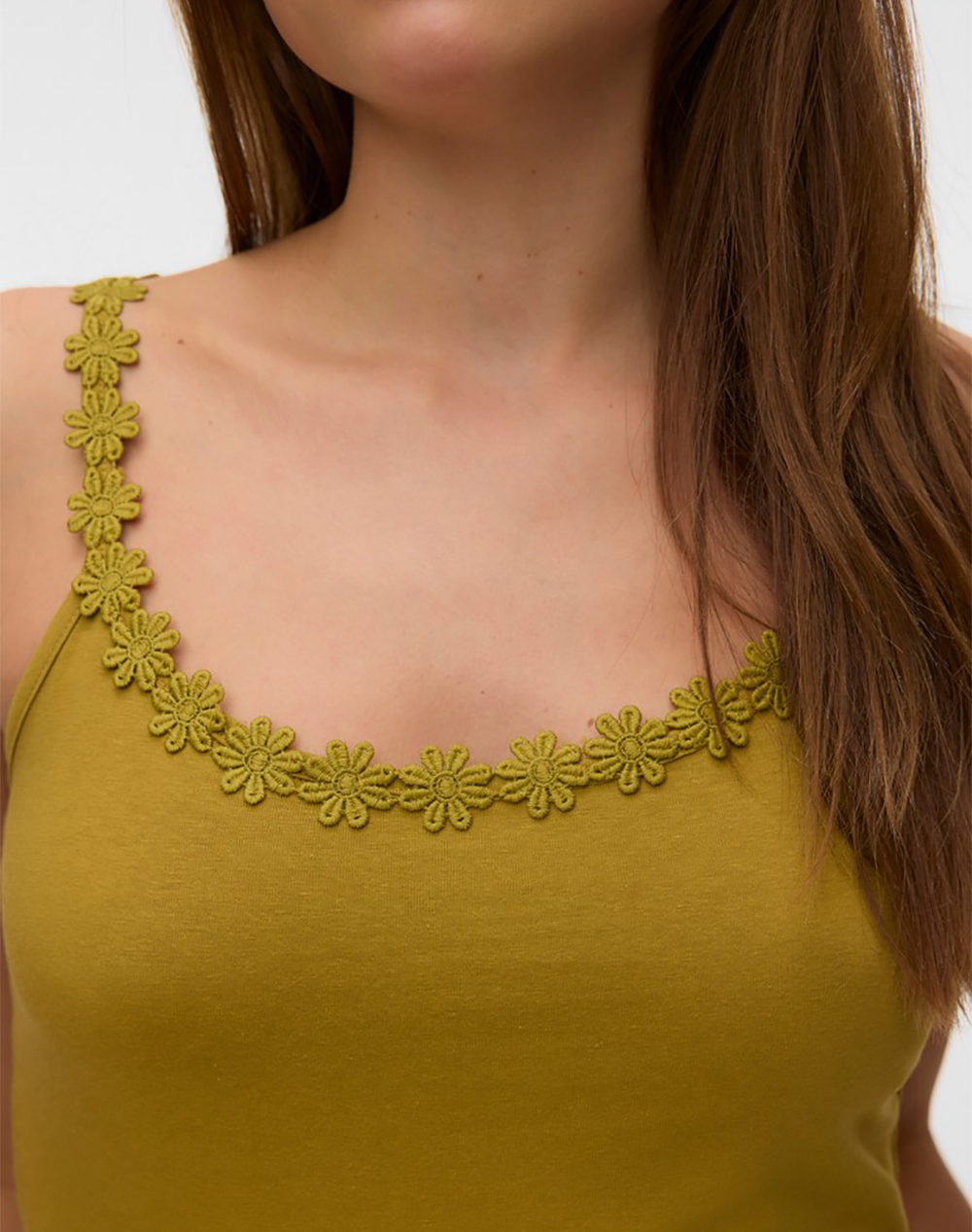 Vero Moda Vmflora Tank Top Jrs Box 10344798-Willow Mustard Γυναικεία ρούχα μπλούζες Τοπ Κορμακια Politikos Shop Πολιτικός