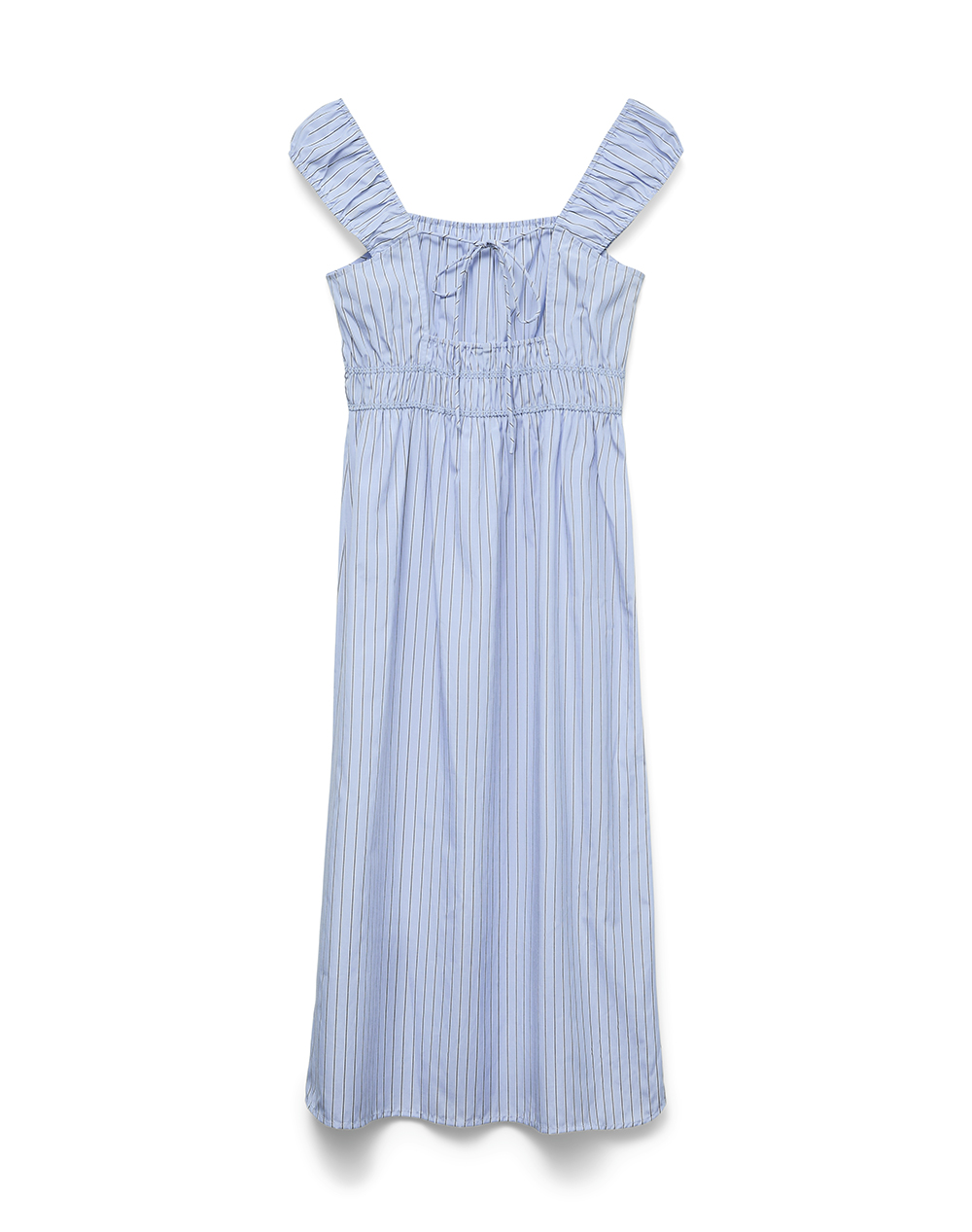 VERO MODA VMLEYA SL 7/8 STRIPE DRESS WVN 10340001-Brunnera BlueBlack LightBlue