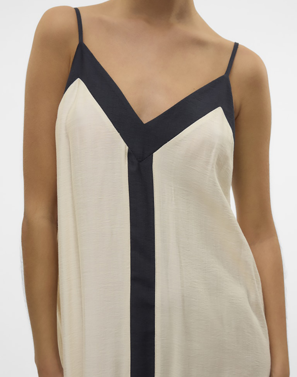 Vero Moda Vmdenise Singlet Ankle Dress Wvn Btq Ga 10329793-Birchblack Biege Γυναικεία ρούχα φορέματα Politikos Shop Πολιτικός