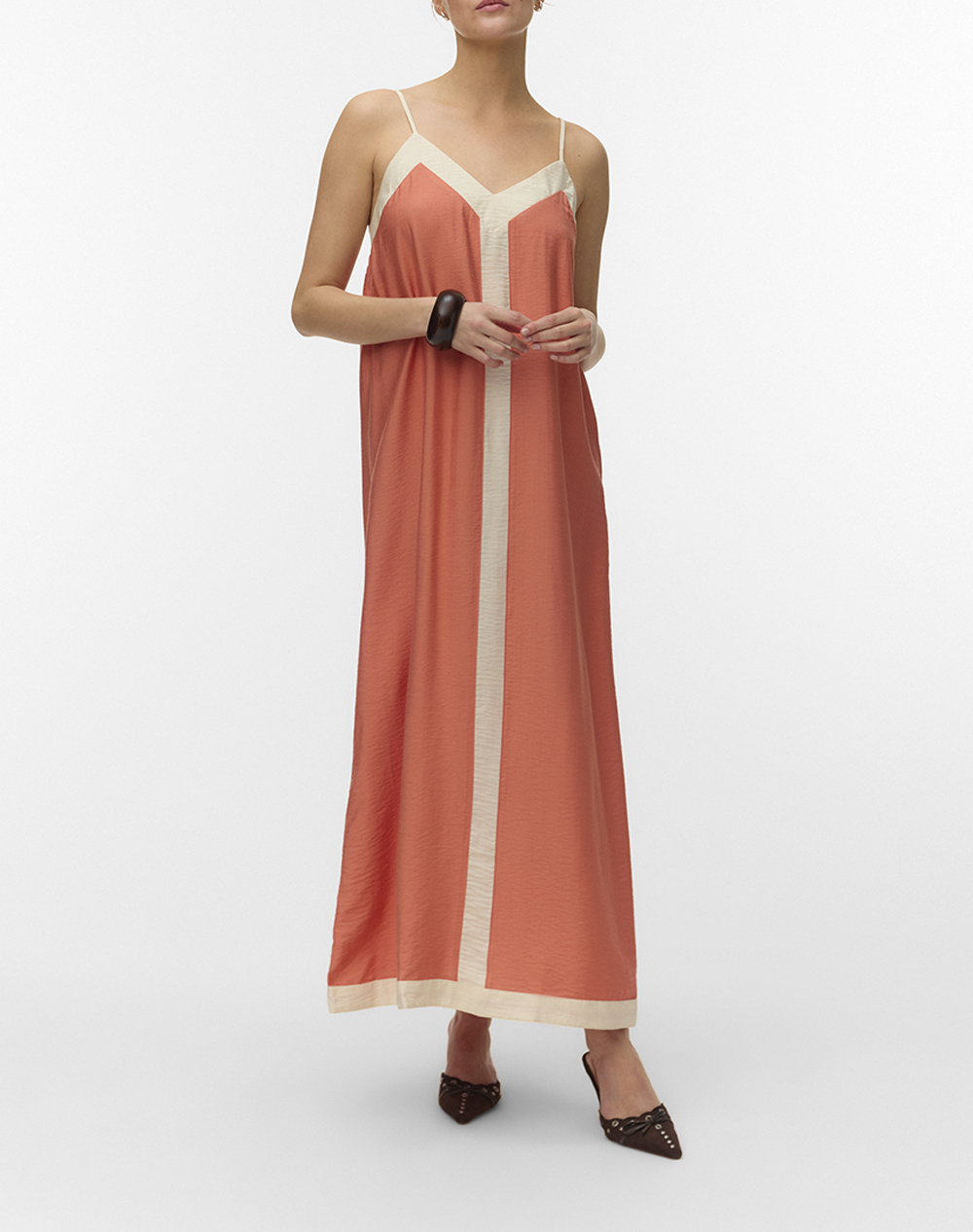 VERO MODA VMDENISE SINGLET ANKLE DRESS WVN BTQ GA 10329793-LangoustinoBIRCH DarkOrange