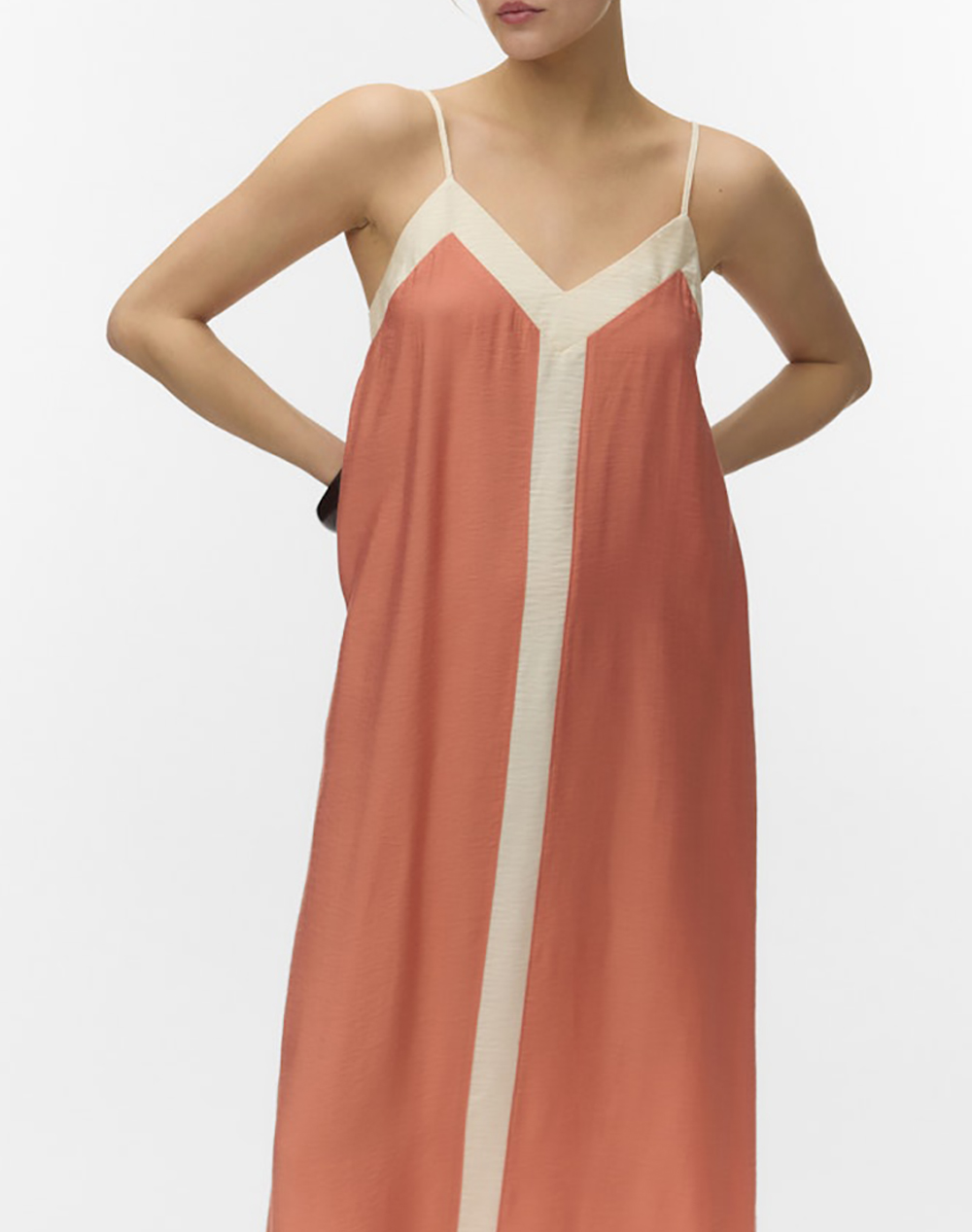 Vero Moda Vmdenise Singlet Ankle Dress Wvn Btq Ga 10329793-Langoustinobirch Darkorange Γυναικεία ρούχα φορέματα Politikos Shop Πολιτικός