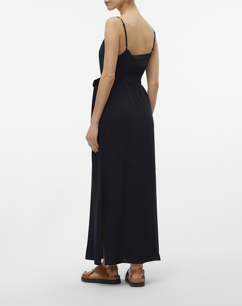 VERO MODA VERO MODA VMEASY JOY SLIT MAXI V-NECK DRESS WV GA 10307995-BLACK Black - 2