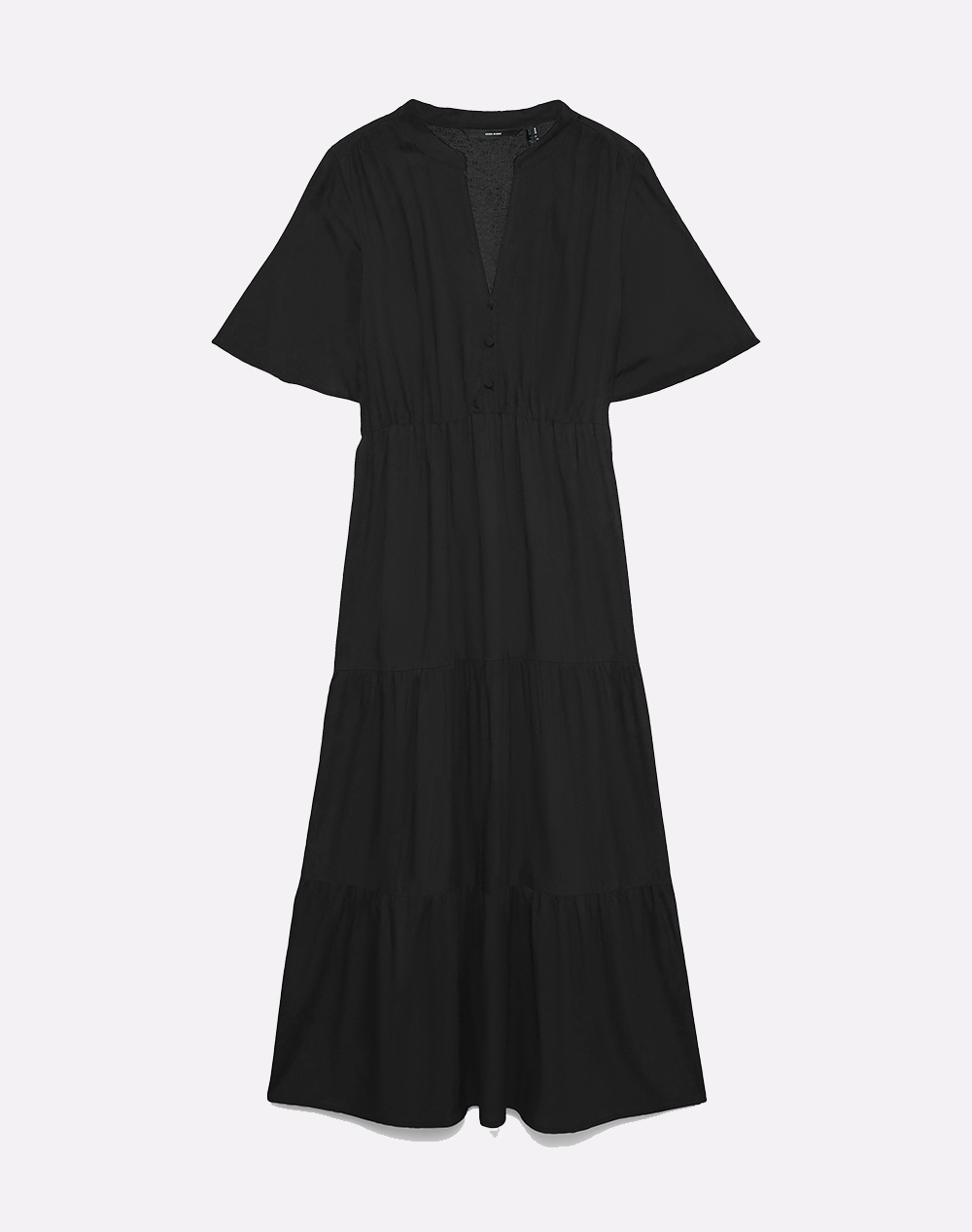 VERO MODA VMEASY JOY S/S V-NECK 7/8 DRESS WVN 10345506-BLACK Black