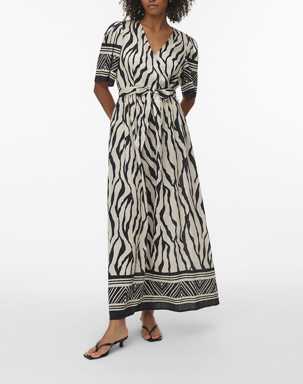 VERO MODA VMKAMILLE 2/4 ANKLE DRESS WVN BTQ BE 10347547-BlackKamilla Multi