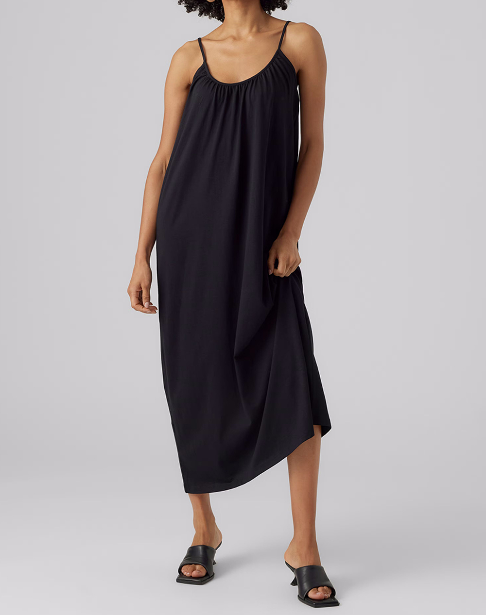 VERO MODA VMLUNA SINGLET ANKLE DRESS NOOS 10286077-BLACK Black