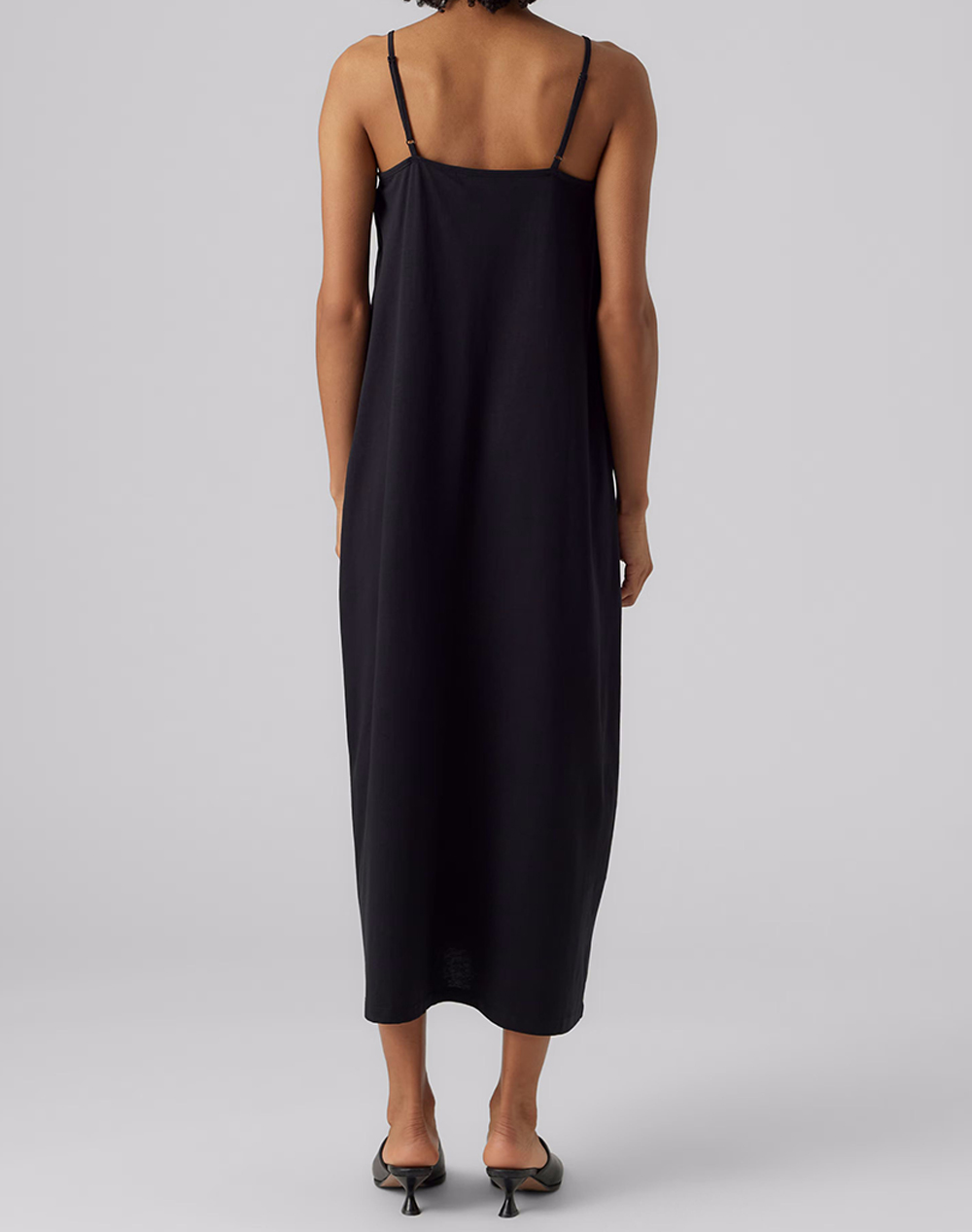 VERO MODA VMLUNA SINGLET ANKLE DRESS NOOS 10286077-BLACK Black