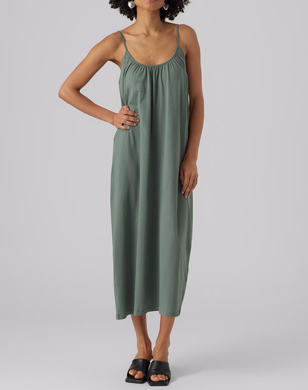VERO MODA VMLUNA SINGLET ANKLE DRESS NOOS 10286077-Laurel Wreath DarkGreen