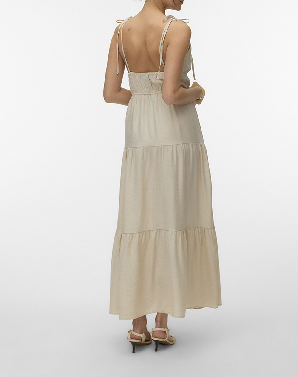 VERO MODA VERO MODA VMATHENA SINGLET DETAIL ANKLE DRESS WVN 10345603-Oatmeal Biege - 2