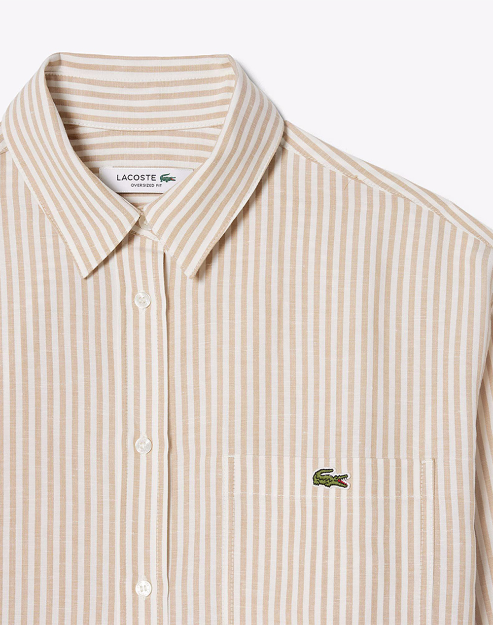 Lacoste Πουκαμισο Μμ Shirt Ls 3Cf1429-8Gi Sandybrown Γυναικεία ρούχα πουκάμισα Politikos Shop Πολιτικός